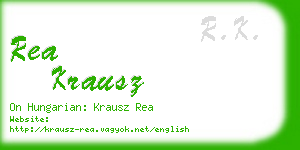 rea krausz business card